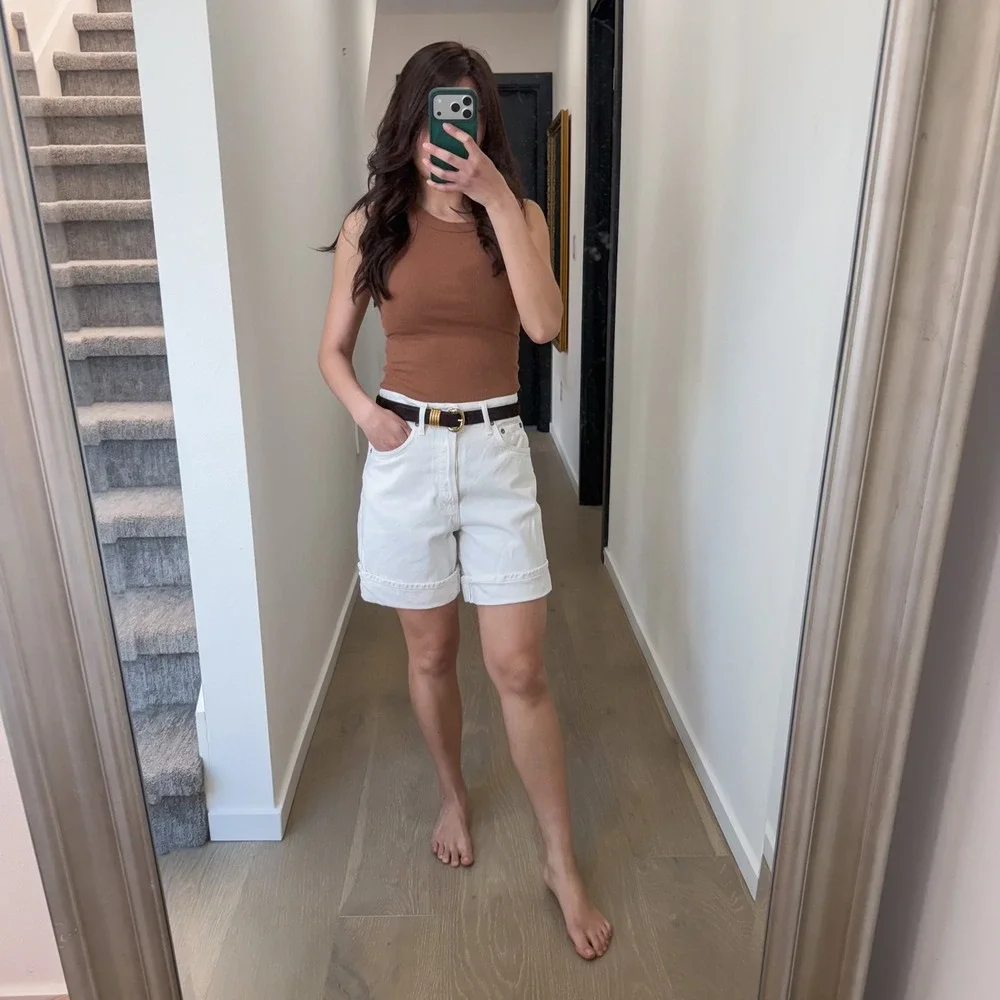 Agolde Dame Jorts 100% Organic Cotton Denim Boho Preppy Festival Shorts 24